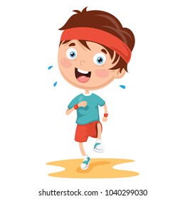 Vector Illustration Of Athlete Kid