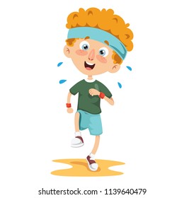 Vector Illustration Of Athlete Kid