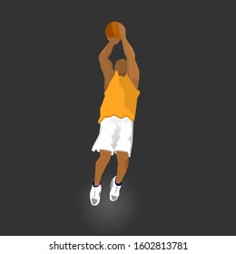 Vector illustration athletes are jumping basketball