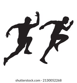Vector illustration of athletes runners