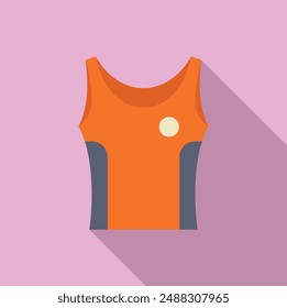 Vector illustration of an athletic tank top in a modern flat design with a shadow effect