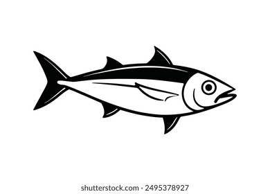 vector illustration of an Atlantic mackerel fish silhouette