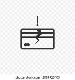 Vector illustration of atm is broken icon in dark color and transparent background(png).