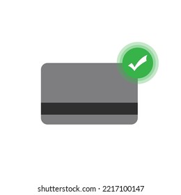 Vector illustration of atm card approval icon sign and symbol. colored icons for website design .Simple design on white background.