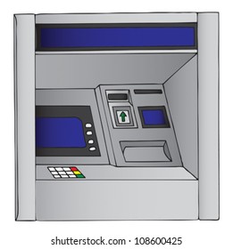 Vector illustration of an ATM, cash machine
