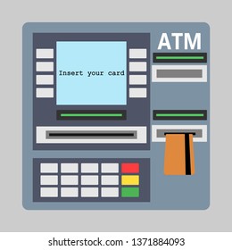 Vector illustration of ATM in flat style