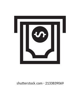 Vector illustration of atm icon. Suitabvle for design element of online payment, internet transaction, and online money transfer symbol. ATM withdrawal symbol.