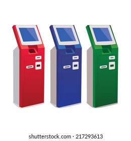 vector illustration of ATM on white background