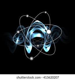 vector illustration of atom / the fascination with astronomy