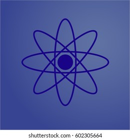 Vector illustration of  Atom icon in Blue
