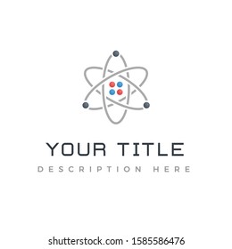 Vector Illustration of an atom. Nucleus with electrons in orbit vector logo illustration.Science Atom symbol. Perfect for logos, icons, symbols and other graphics