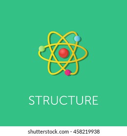 vector illustration of atom structure. Flat style design