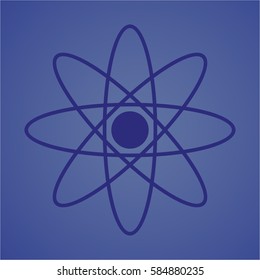vector illustration Of Atom symbol in blue