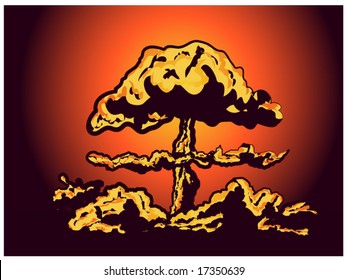 Vector Illustration Of An Atomic Bomb