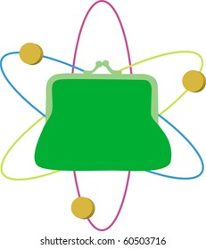 Vector illustration of an "atomic" purse.
