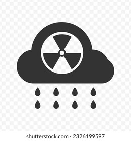 Ilustración vectorial del icono de lluvia atómica en color oscuro y fondo transparente (PNG).
