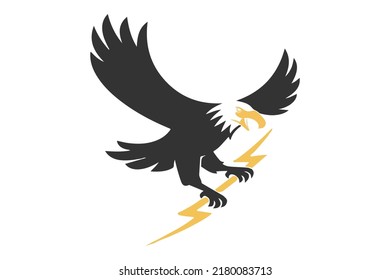 Vector illustration of attacking bald eagle