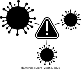 vector illustration of attention bacterium, on a transparent background