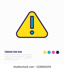 Vector illustration of attention icon colored line. Beautiful necessity element also can be used as warning icon element.