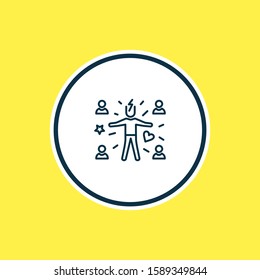 Vector illustration of attract people icon line. Beautiful emoticon element also can be used as attractive icon element.