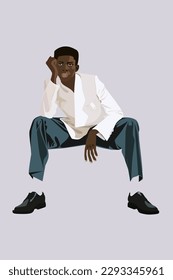 Vector illustration of an attractive stylish guy dressed in fashion