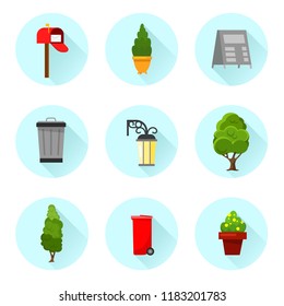 Vector illustration. Attributes of the city. Street objects