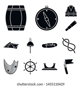 Vector illustration of attributes and vintage icon. Set of attributes and sea stock vector illustration.