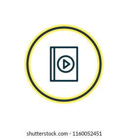 Vector illustration of audio book icon line. Beautiful joy element also can be used as multimedia icon element.