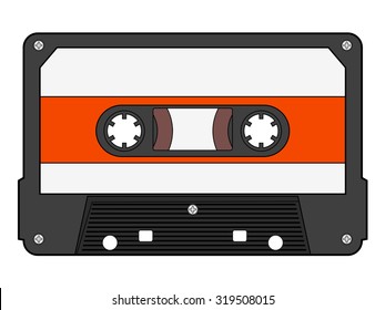 vector illustration of audio cassette, vintage object