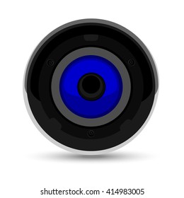 Vector illustration audio speaker isolated on white background. Speaker icon. Speaker top view
