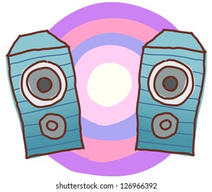 Una ilustración vectorial de los altavoces de audio