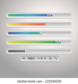 Vector illustration of audio or video bar for web