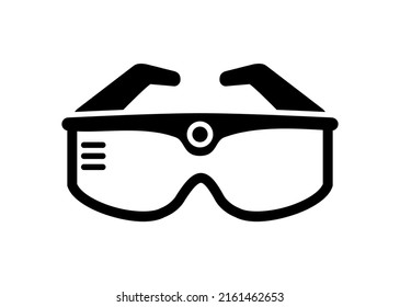 Vector illustration of augmented reality and virtual reality glasses icon on white background.