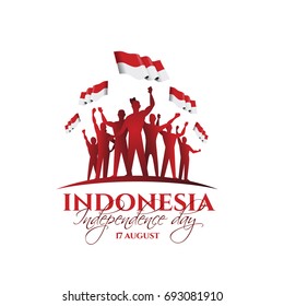 vector illustration. August 17 is the national day of Indonesia, happy day is independent. Vector design elements for decoration of holiday brochures, business cards, posters.