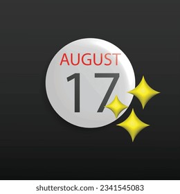 VECTOR ILLUSTRATION OF AUGUST 17th PIN 3D