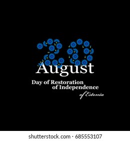 vector illustration August 20th Estonia's Restoration of Independence Day. Modern minimalist design