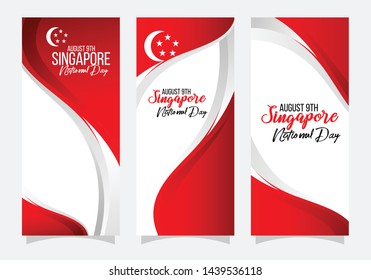 vector illustration August 9th Singapore National Day. celebration republic, graphic for design element.