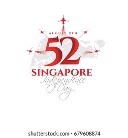 vector illustration August 9th Singapore independence day. city-state Singapore National Day. celebration republic, graphic for design element
