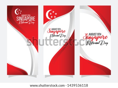 vector illustration August 9th Singapore National Day. celebration republic, graphic for design element.