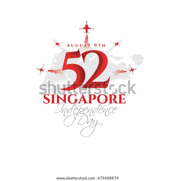 8月9日 シンガポール独立記念日のベクターイラスト シティーステート