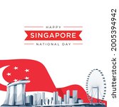 vector illustration August 9th Singapore