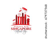vector illustration August 9th Singapore