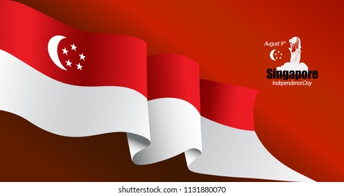 vector illustration August 9th Singapore's independence day. Singapore National Day. celebration republic, graphic for design element