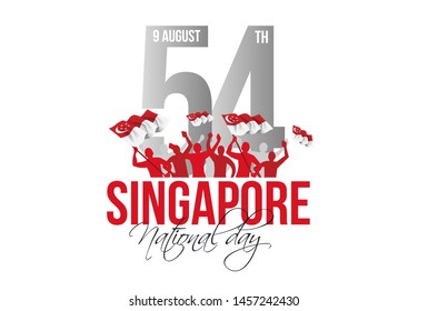 vector illustration August 9th Singapore's independence day. city-state Singapore National Day. celebration republic, graphic for design element. 