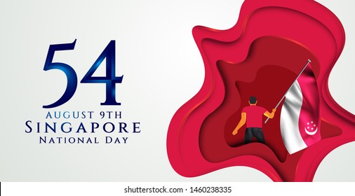 vector illustration August 9th Singapore's independence day. city-state Singapore National Day. celebration republic, graphic for design element.