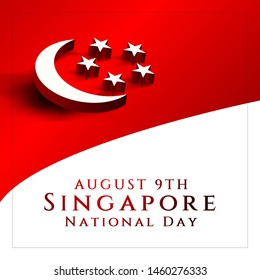 vector illustration August 9th Singapore's independence day. city-state Singapore National Day. celebration republic, graphic for design element.