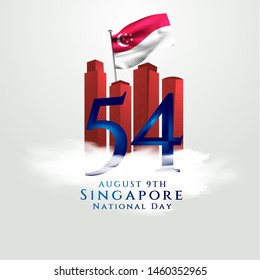 vector illustration August 9th Singapore's independence day. city-state Singapore National Day. celebration republic, graphic for design element.