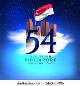 vector illustration August 9th Singapore's independence day. city-state Singapore National Day. celebration republic, graphic for design element.