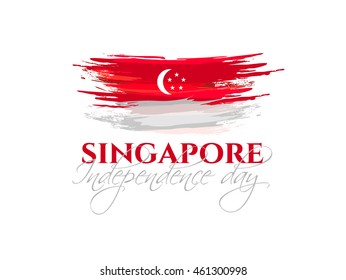 vector illustration August 9th Singapore's independence day. city-state Singapore National Day. celebration republic, graphic for design elements