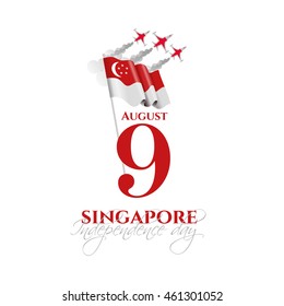 Vektorgrafik 9. August Singapurs Unabhängigkeitstag. Nationalfeiertag Singapur. Feierlichkeiten, Grafik für Design-Elemente
